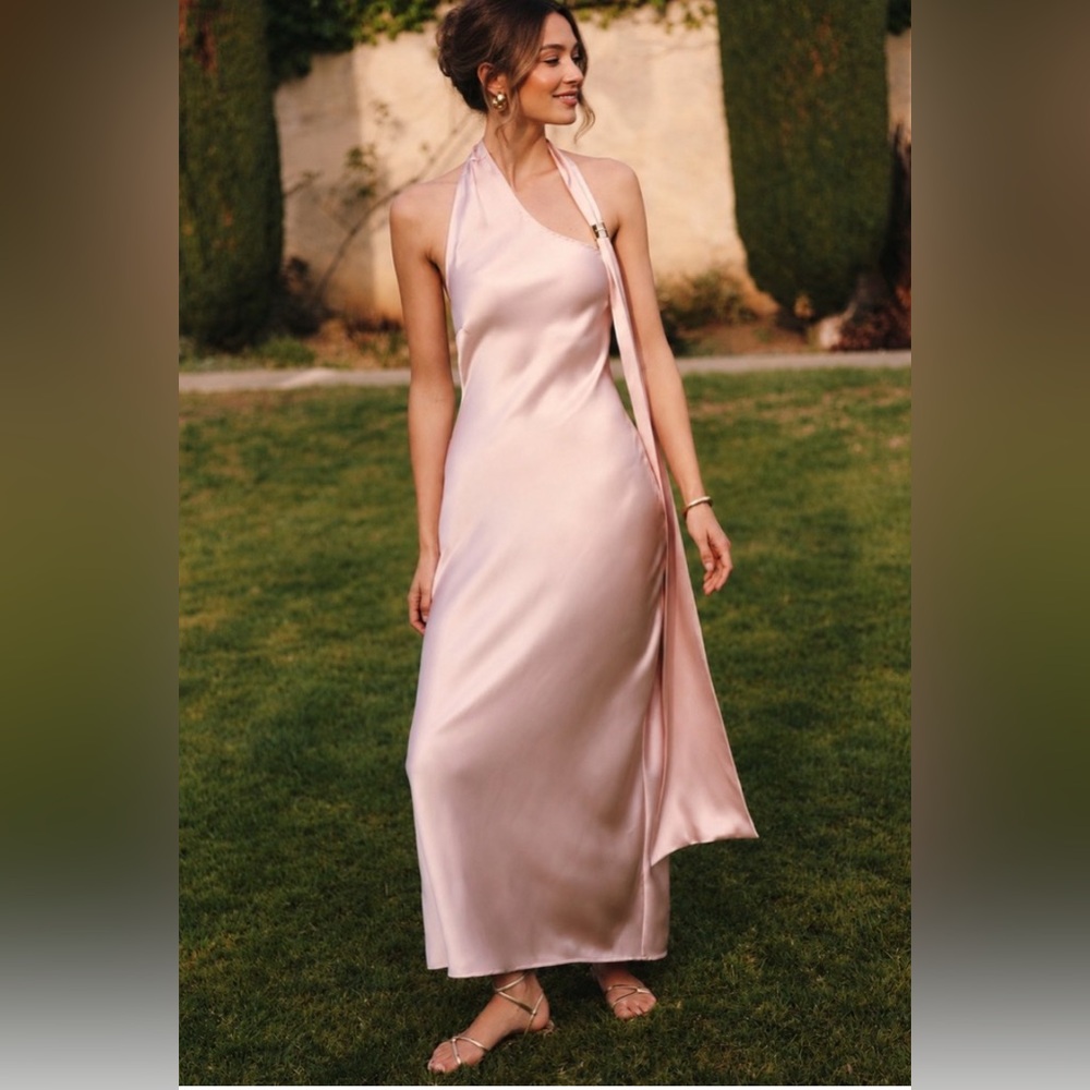NWT! Anthropologie 4th & Reckless Evani One-Shoulder Maxi Slip Dress -Multiple🛶